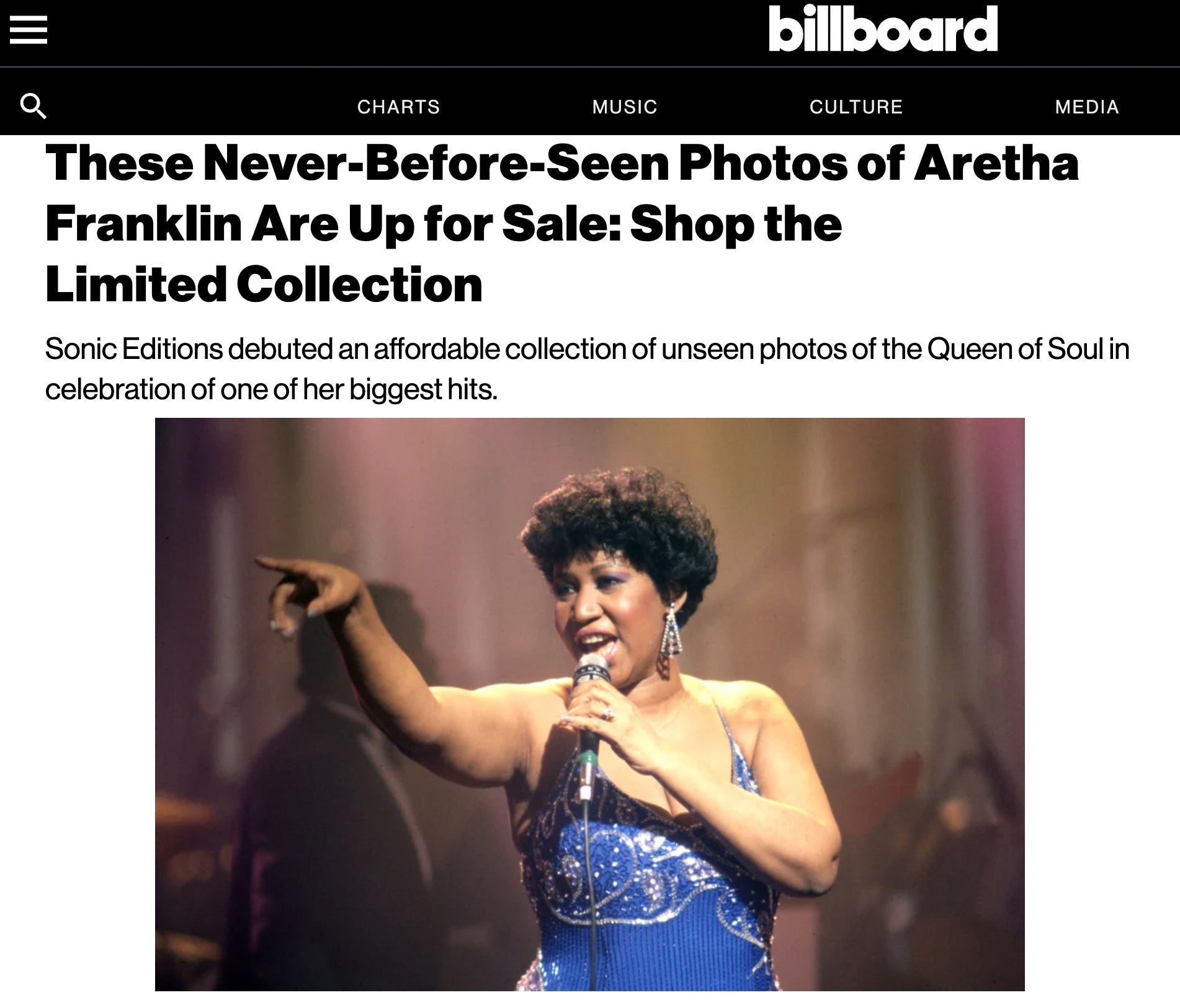 Billboard: These Never Before Seen Photos of Aretha Franklin