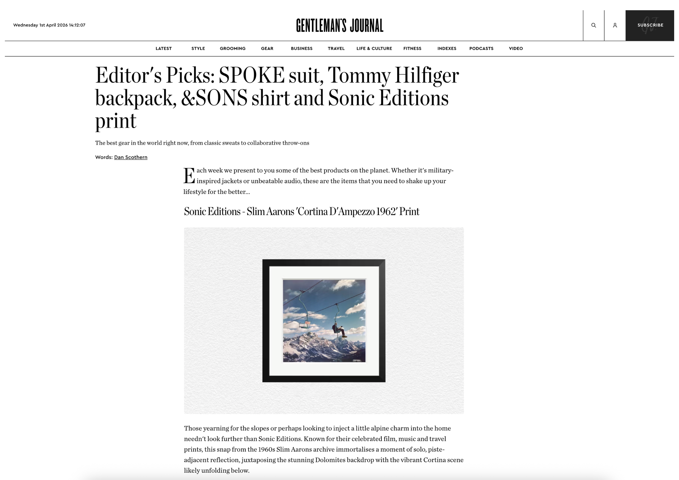 Editor's Picks: SPOKE suit, Tommy Hilfiger backpack, &SONS shirt and Sonic Editions print
