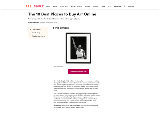 Real Simple: The 10 Best Places to Buy Art Online