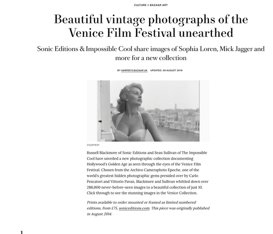 Harper's Bazaar Beautiful Vintage Photographs of the Venice Film Festival Unearthed