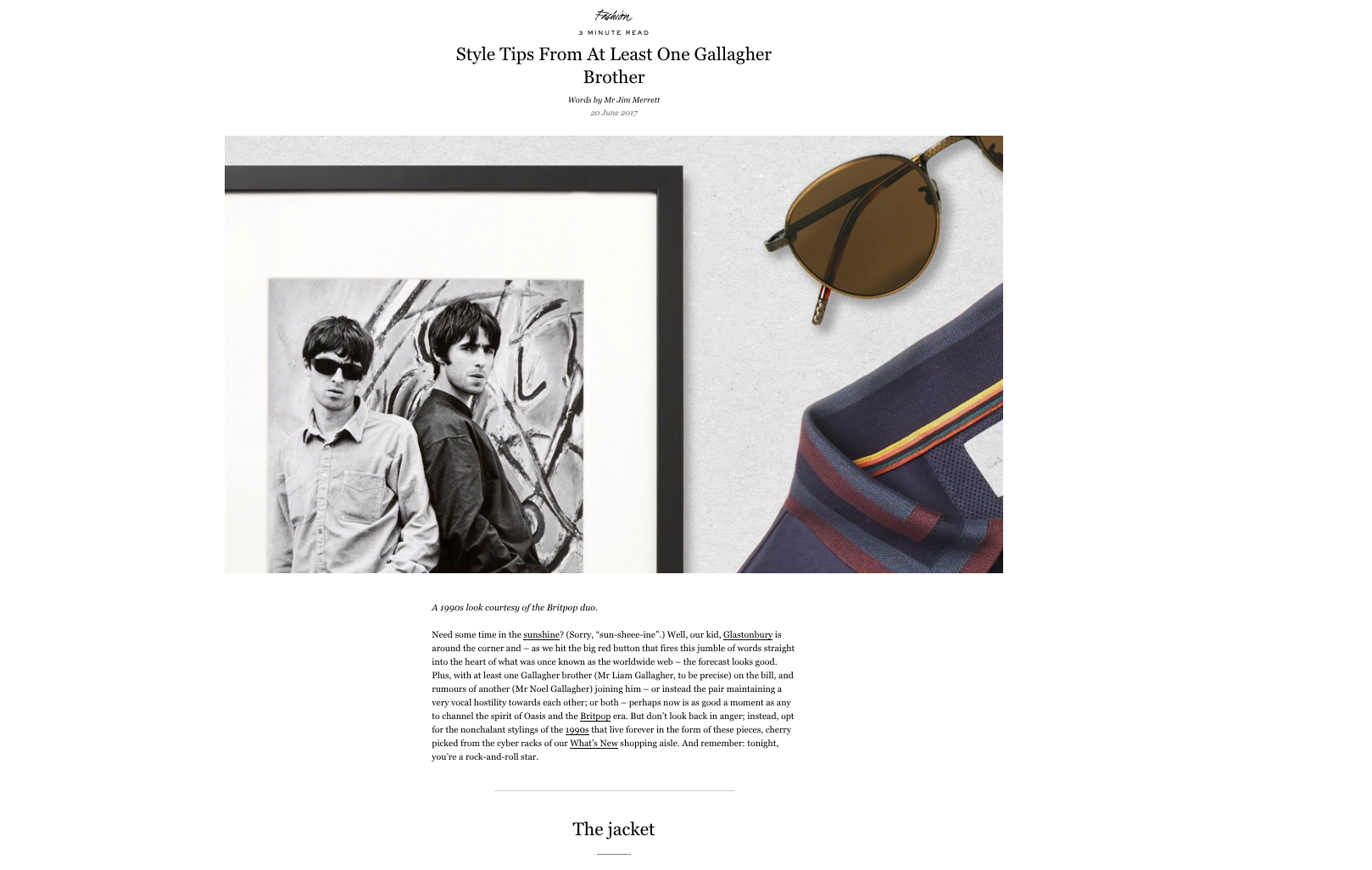 Mr Porter: Style Tips From at Least One Gallagher Brother