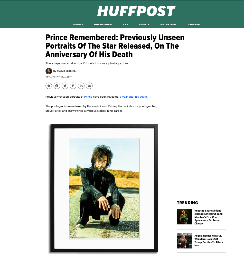 The Huffington Post: Prince Remembered Previously Unseen Portraits of the Star Released