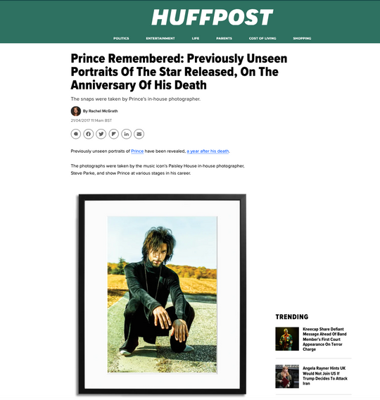 The Huffington Post: Prince Remembered Previously Unseen Portraits of the Star Released