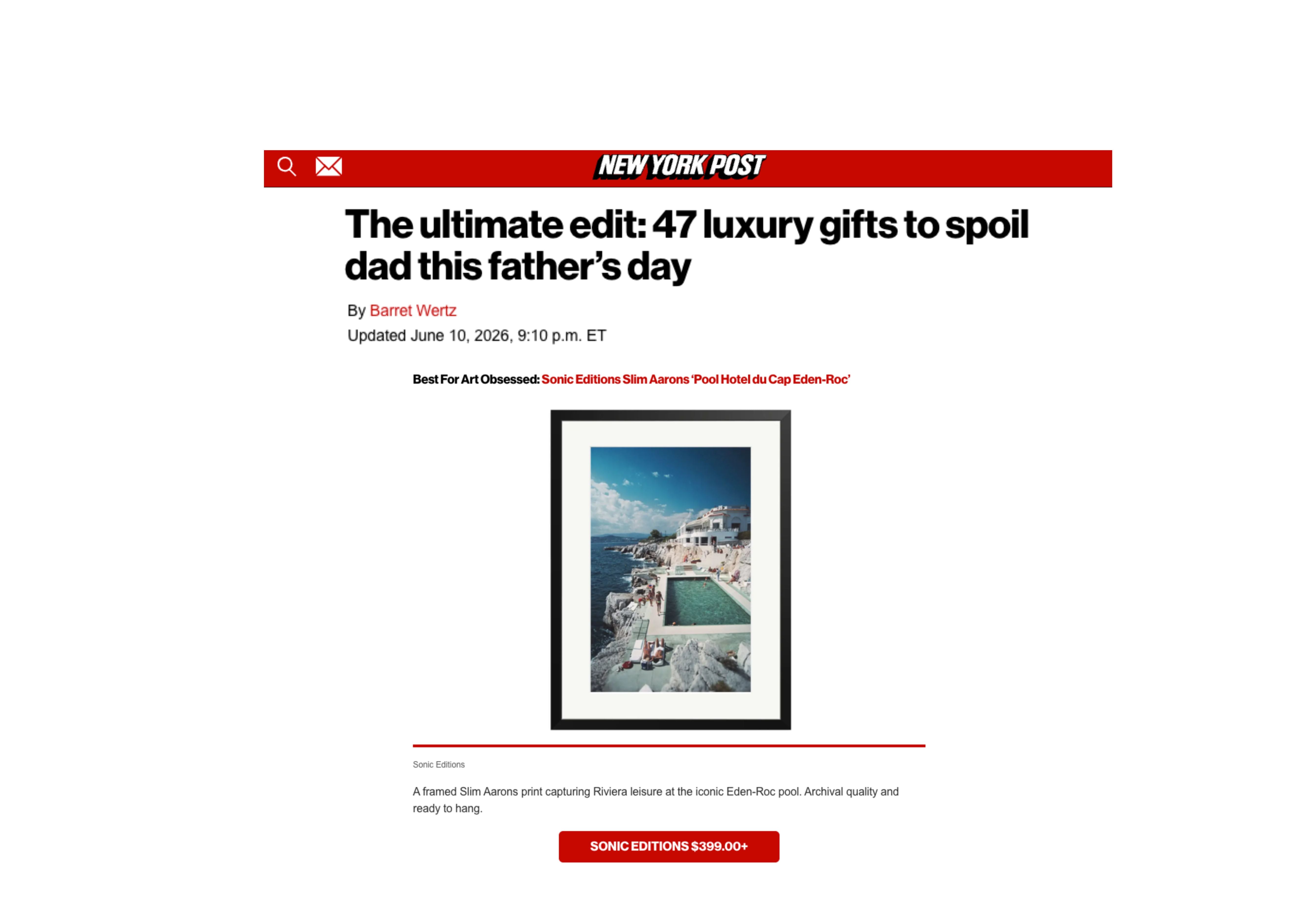 New York Post: The ultimate edit: 47 luxury gifts to spoil dad this father’s day