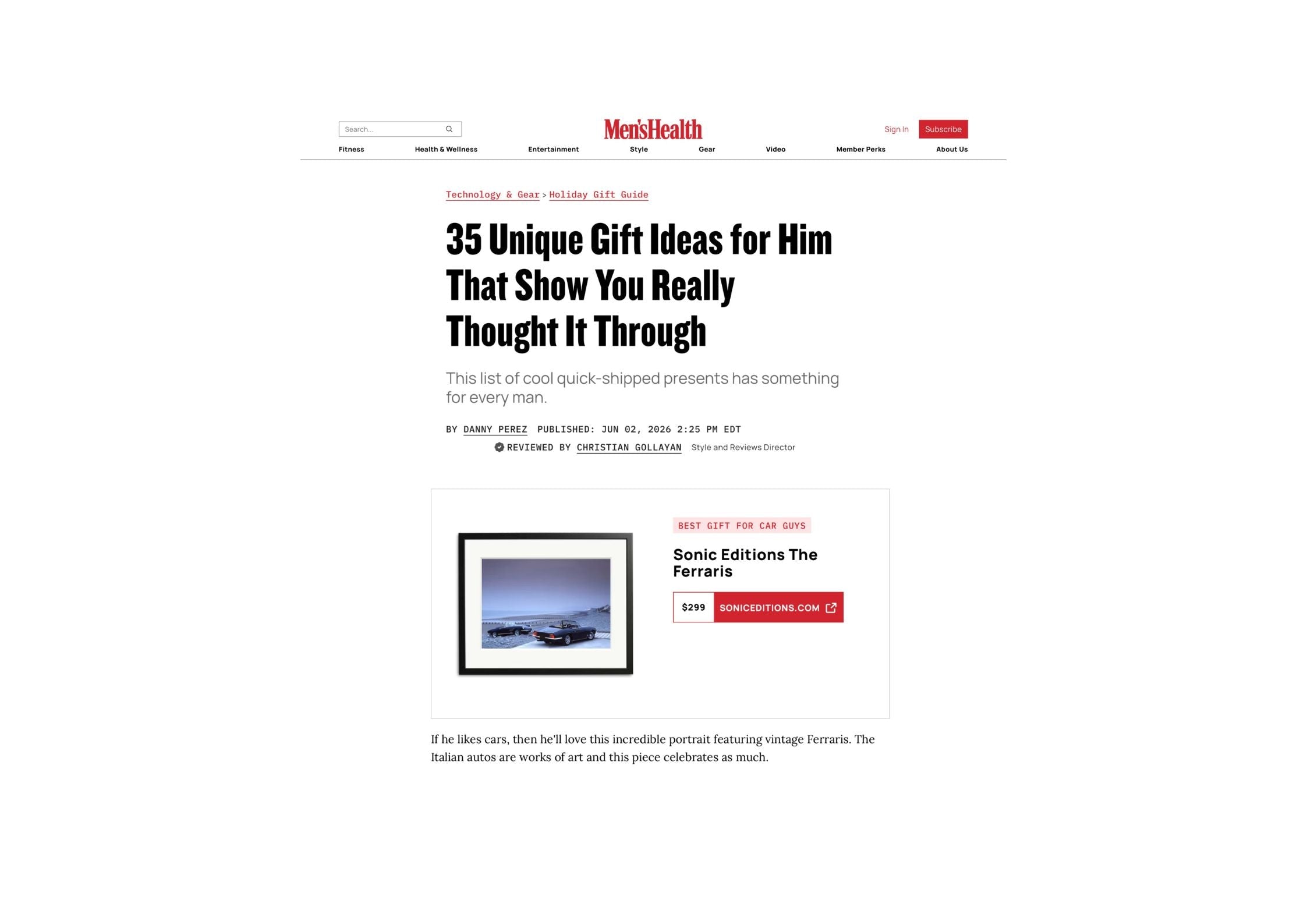 Men's Health: 35 Unique Gift Ideas for Him That Show You Really Thought It Through