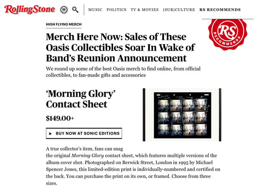 Rolling Stone: Merch Here Now Sales of These Oasis Collectibles Soar in Wake of Band's Reunion Announcement