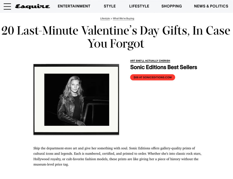 Esquire: Last Minute Valentine's  Day Gifts in Case you Forgot