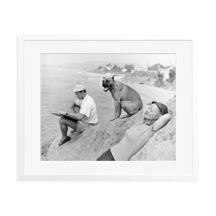 Bette Davis, the Painter and the Dog | Framed Photography