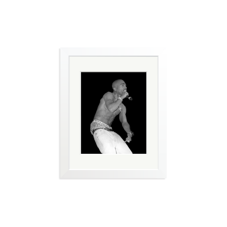 フォトフレーム 2PAC Tupac Shakur Neon Portrait, 12x18 Handcrafted Rustic Wood Frame